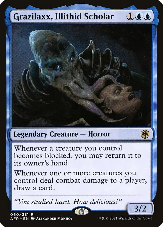2021 Adventures in the Forgotten Realms Grazilaxx, Illithid Scholar #60 rare card image