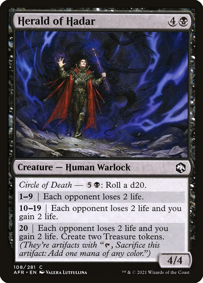 2021 Adventures in the Forgotten Realms Herald of Hadar common #108 common card image