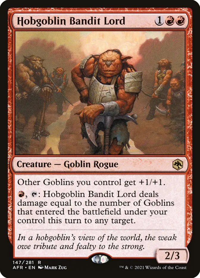 2021 Adventures in the Forgotten Realms Hobgoblin Bandit Lord #147 rare card image