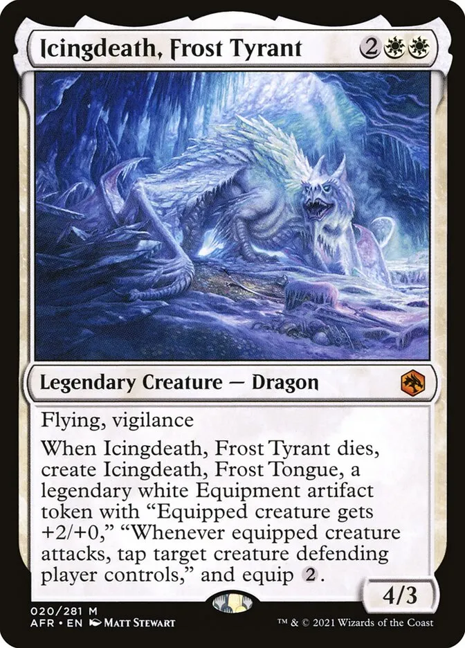 2021 Adventures in the Forgotten Realms Icingdeath, Frost Tyrant mythic #20 mythic card image