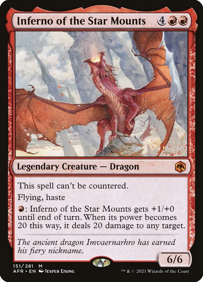 2021 Adventures in the Forgotten Realms Inferno of the Star Mounts mythic #151 mythic card image