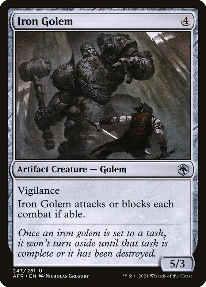 2021 Adventures in the Forgotten Realms Iron Golem #247 uncommon card image