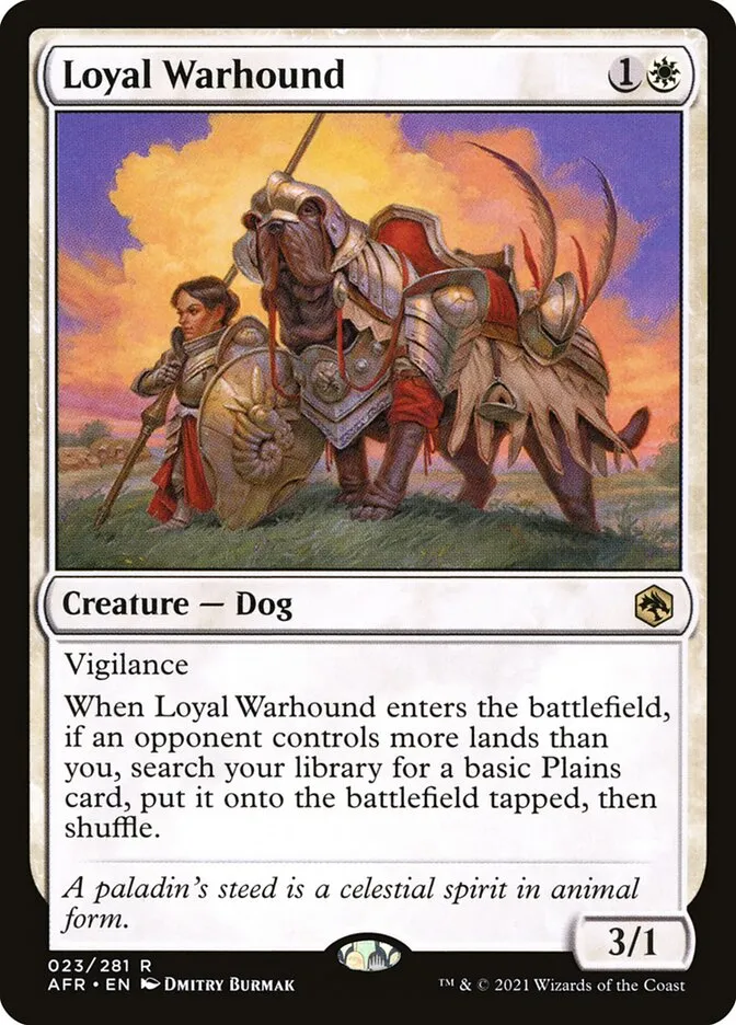 2021 Adventures in the Forgotten Realms Loyal Warhound rare #23 rare card image