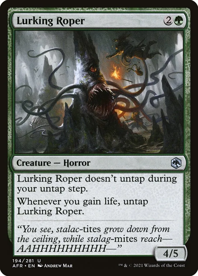 2021 Adventures in the Forgotten Realms Lurking Roper uncommon #194 uncommon card image
