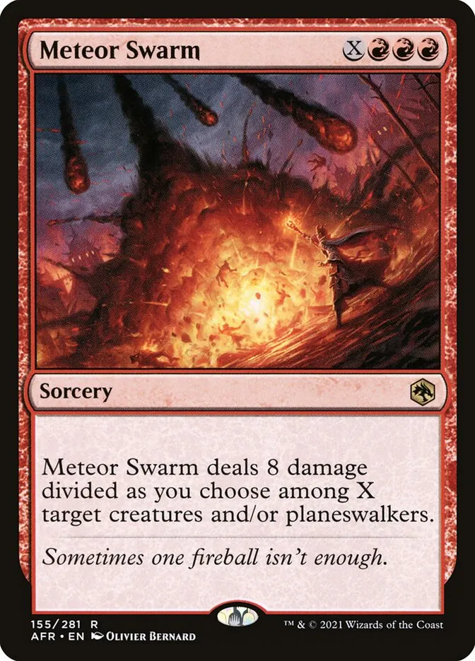 2021 Adventures in the Forgotten Realms Meteor Swarm #155 rare card image