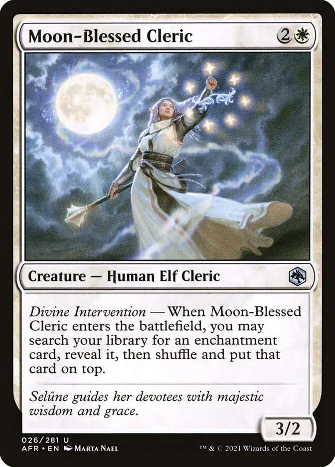 2021 Adventures in the Forgotten Realms Moon-Blessed Cleric uncommon #26 uncommon card image