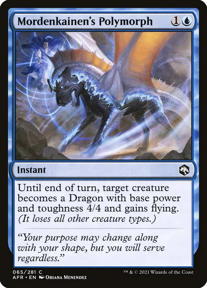 2021 Adventures in the Forgotten Realms Mordenkainen's Polymorph common #65 common card image