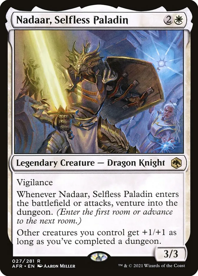 2021 Adventures in the Forgotten Realms Nadaar, Selfless Paladin rare #27 rare card image