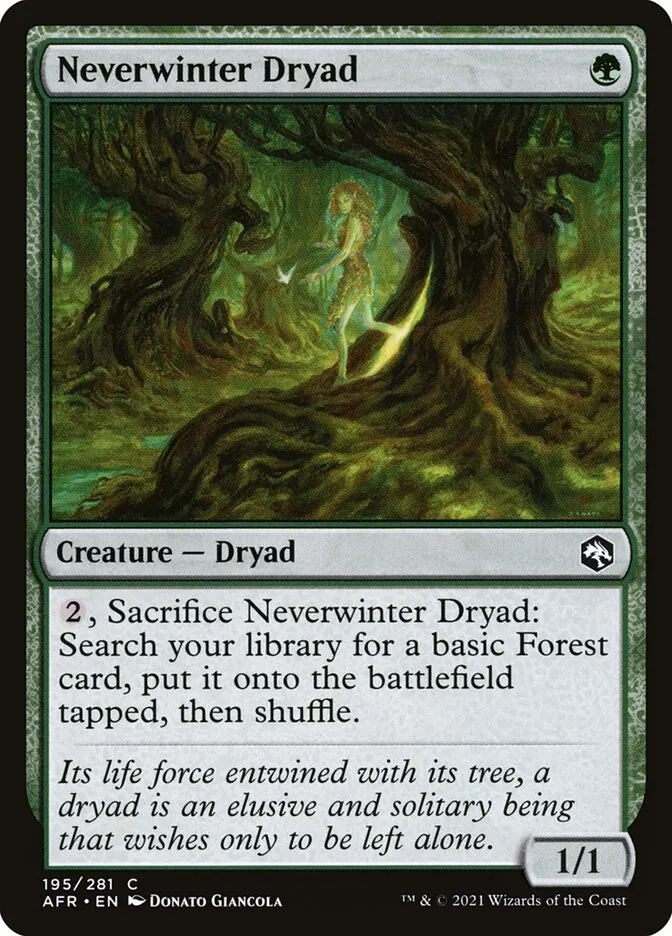 2021 Adventures in the Forgotten Realms Neverwinter Dryad #195 common card image
