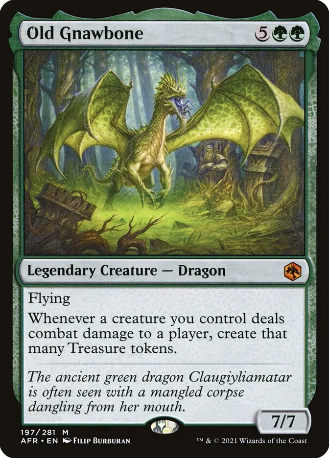 2021 Adventures in the Forgotten Realms Old Gnawbone [Foil] mythic #197 mythic card image