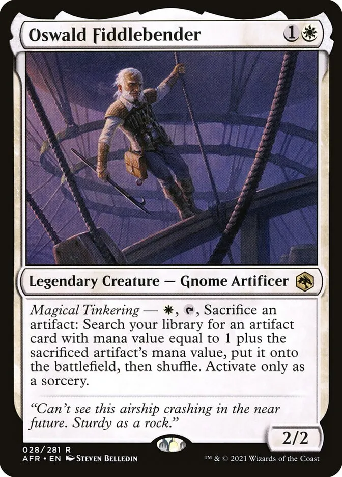 2021 Adventures in the Forgotten Realms Oswald Fiddlebender rare #28 rare card image