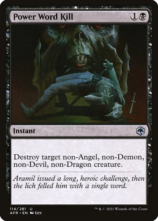 2021 Adventures in the Forgotten Realms Power Word Kill uncommon #114 uncommon card image