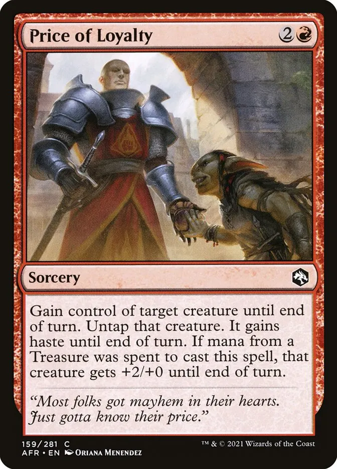 2021 Adventures in the Forgotten Realms Price of Loyalty #159 common card image