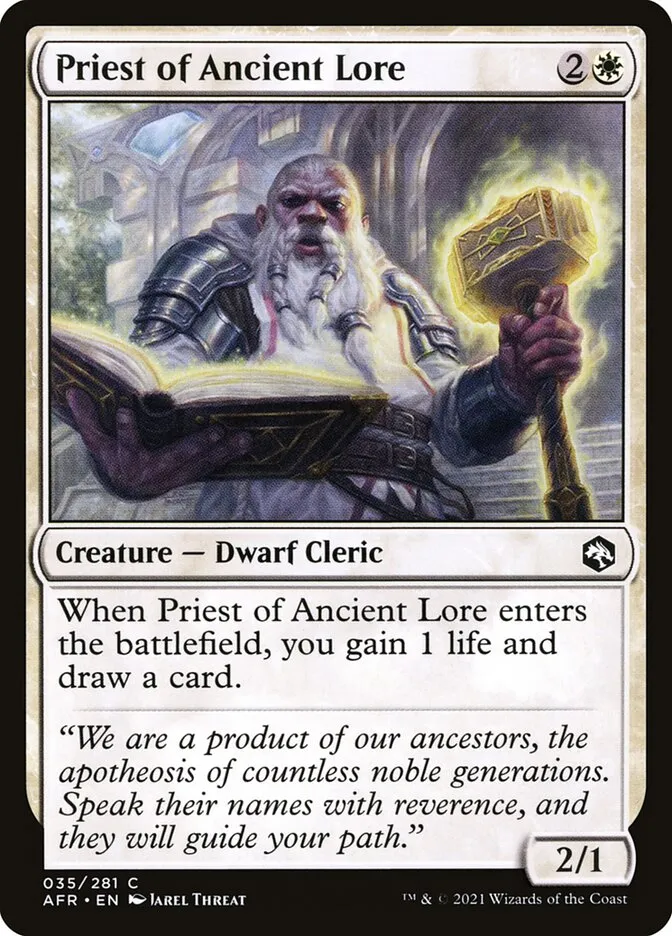 2021 Adventures in the Forgotten Realms Priest of Ancient Lore common #35 common card image