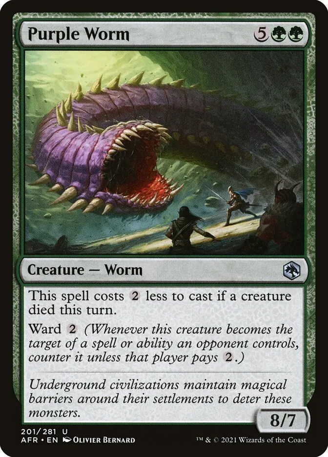 2021 Adventures in the Forgotten Realms Purple Worm uncommon #201 uncommon card image