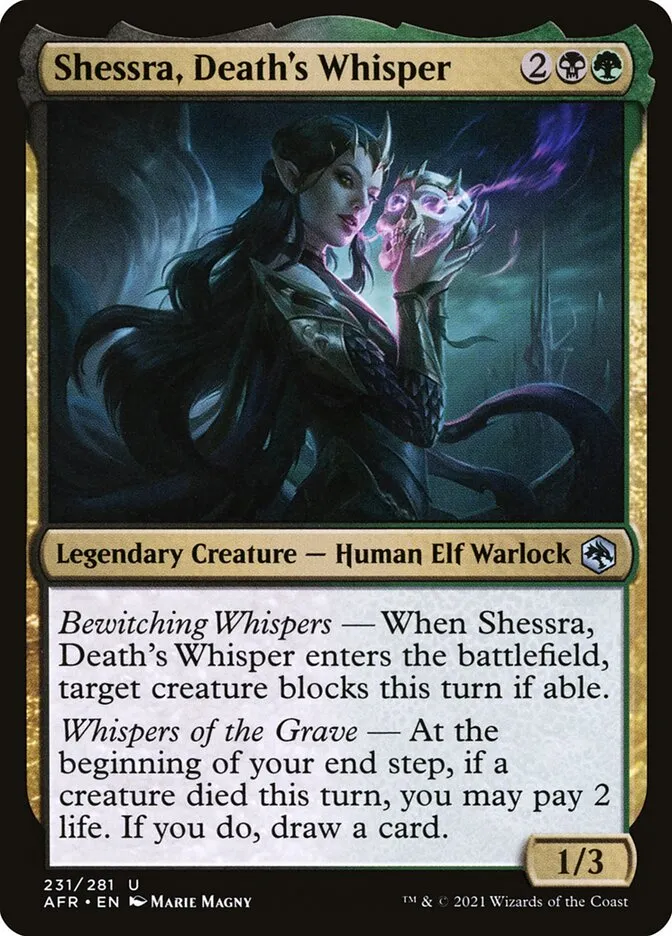 2021 Adventures in the Forgotten Realms Shessra, Death's Whisper #231 uncommon card image