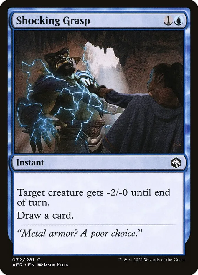 2021 Adventures in the Forgotten Realms Shocking Grasp common #72 common card image