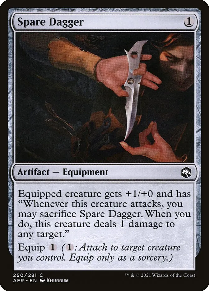 2021 Adventures in the Forgotten Realms Spare Dagger #250 common card image