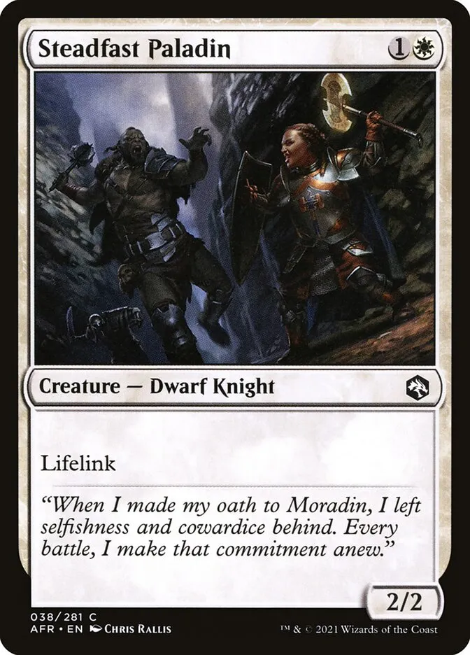 2021 Adventures in the Forgotten Realms Steadfast Paladin common #38 common card image