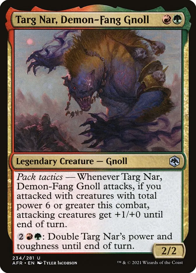 2021 Adventures in the Forgotten Realms Targ Nar, Demon-Fang Gnoll #234 uncommon card image