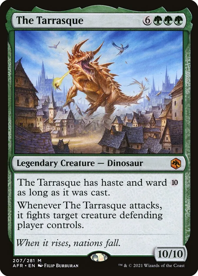 2021 Adventures in the Forgotten Realms The Tarrasque mythic #207 mythic card image