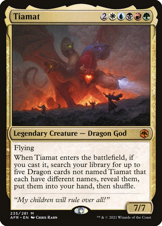 2021 Adventures in the Forgotten Realms Tiamat [Prerelease] mythic #235 mythic card image