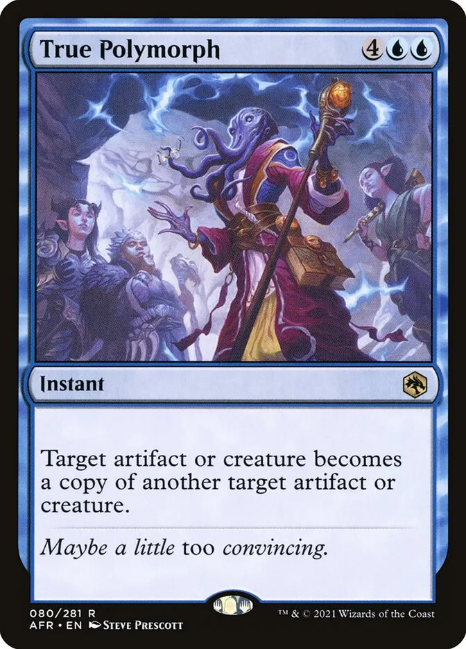 2021 Adventures in the Forgotten Realms True Polymorph #80 rare card image