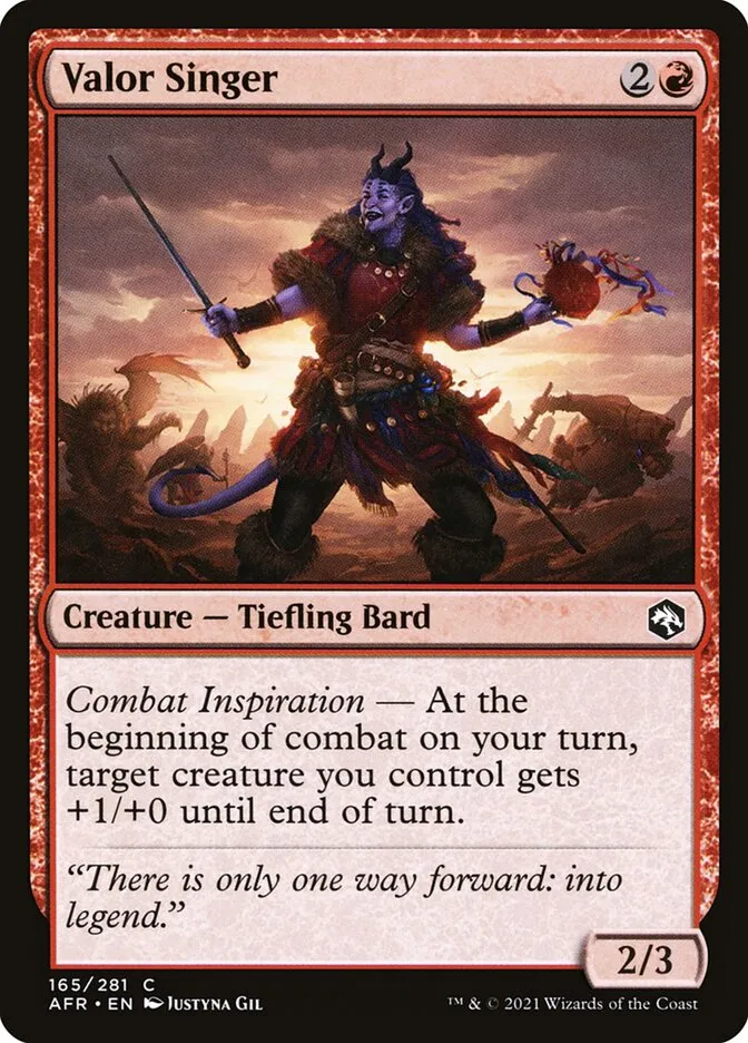 2021 Adventures in the Forgotten Realms Valor Singer #165 common card image