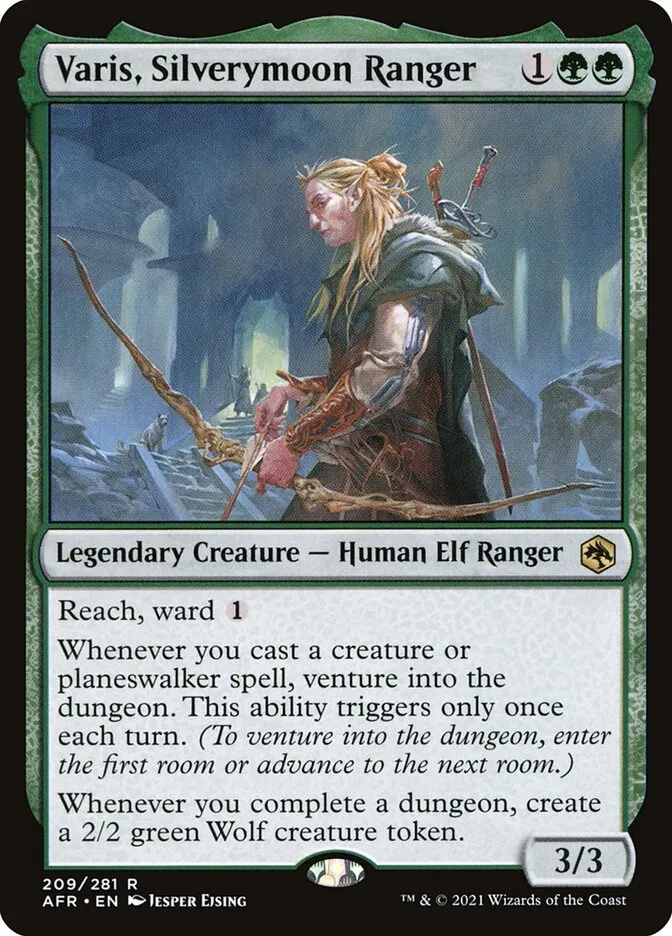 2021 Adventures in the Forgotten Realms Varis, Silverymoon Ranger rare #209 rare card image