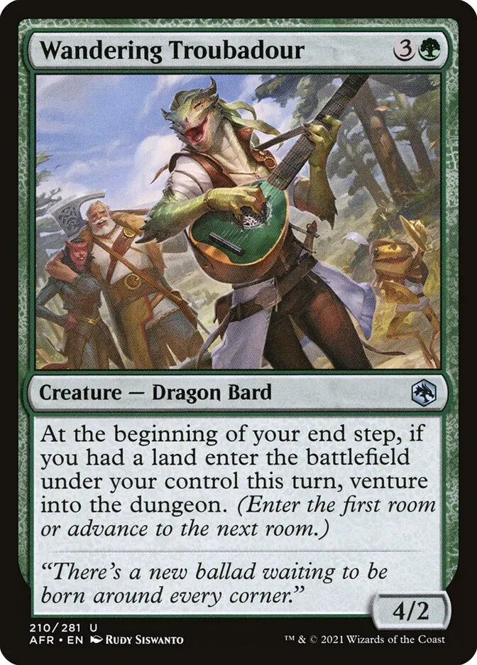2021 Adventures in the Forgotten Realms Wandering Troubadour uncommon #210 uncommon card image