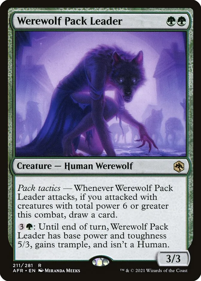 2021 Adventures in the Forgotten Realms Werewolf Pack Leader rare #211 rare card image