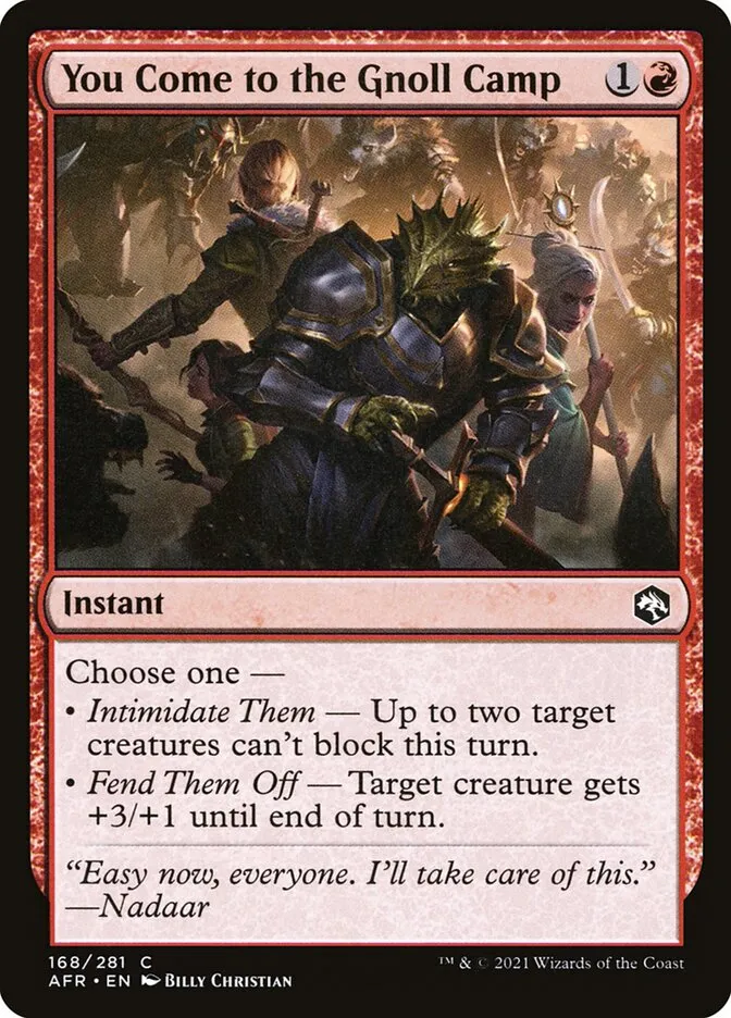 2021 Adventures in the Forgotten Realms You Come to the Gnoll Camp #168 common card image