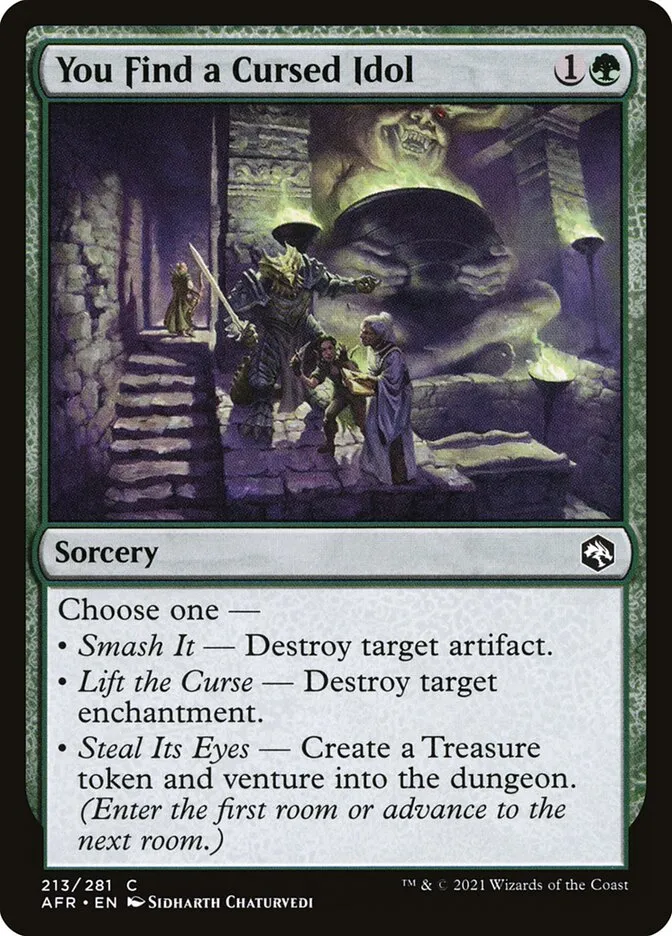 2021 Adventures in the Forgotten Realms You Find a Cursed Idol common #213 common card image