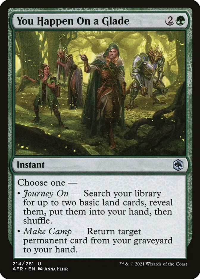 2021 Adventures in the Forgotten Realms You Happen On a Glade uncommon #214 uncommon card image
