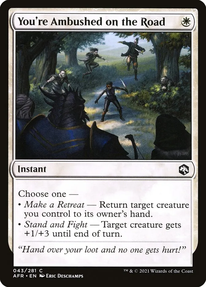 2021 Adventures in the Forgotten Realms You're Ambushed on the Road common #43 common card image