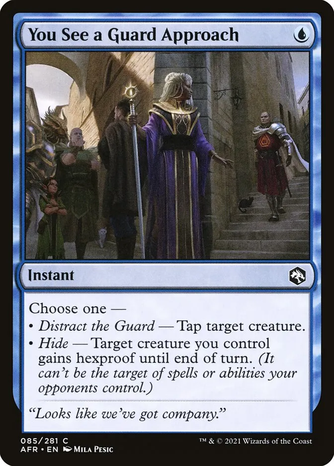 2021 Adventures in the Forgotten Realms You See a Guard Approach common #85 common card image
