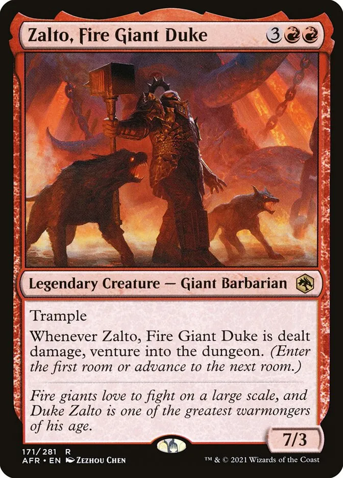 2021 Adventures in the Forgotten Realms Zalto, Fire Giant Duke #171 rare card image
