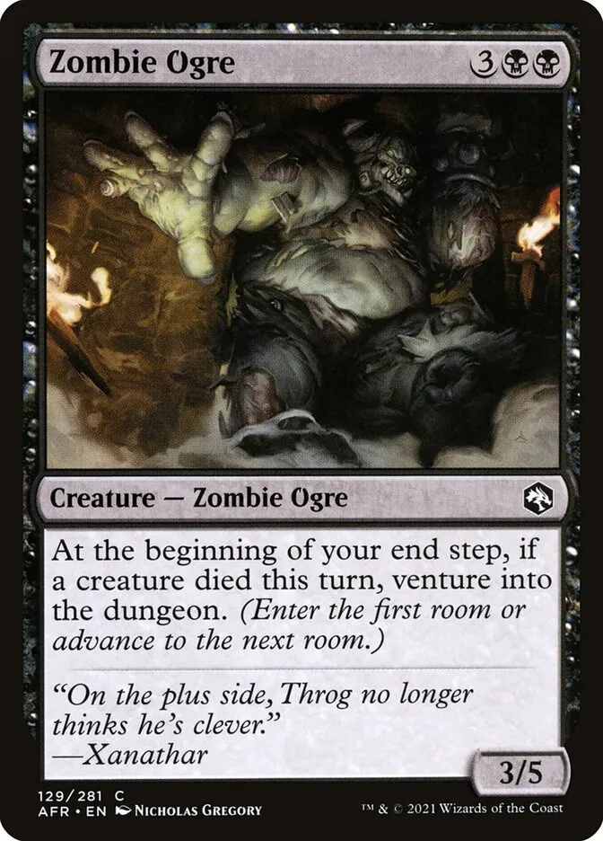 2021 Adventures in the Forgotten Realms Zombie Ogre common #129 common card image