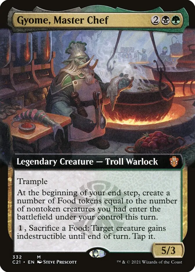 2021 Commander 2021 Gyome, Master Chef [Extended Art] mythic #332 mythic card image