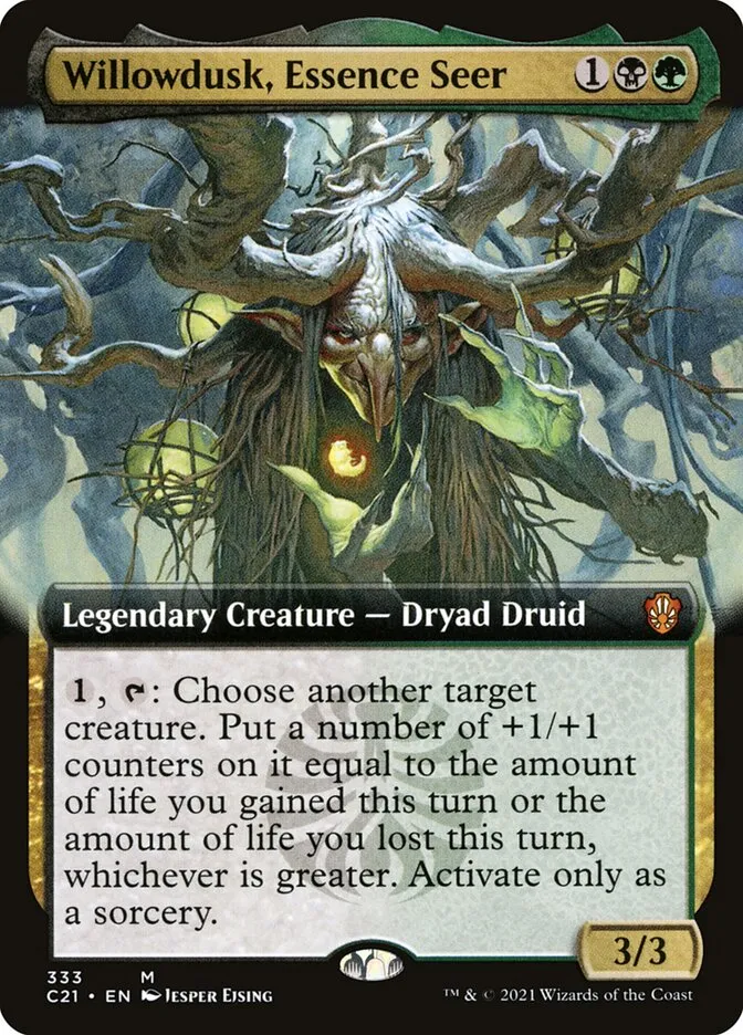 2021 Commander 2021 Willowdusk, Essence Seer [Extended Art] mythic #333 mythic card image