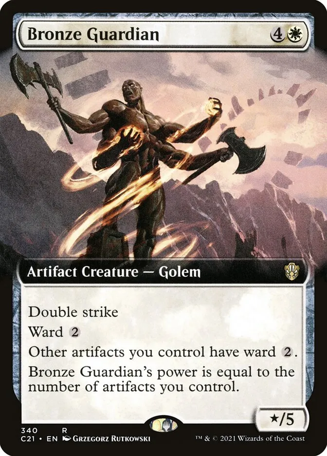 2021 Commander 2021 Bronze Guardian rare #340 rare card image