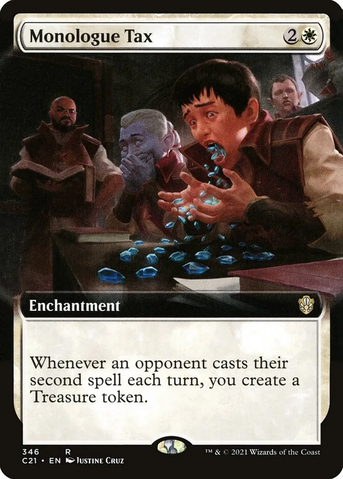 2021 Commander 2021 Monologue Tax [Extended Art] rare #346 rare card image
