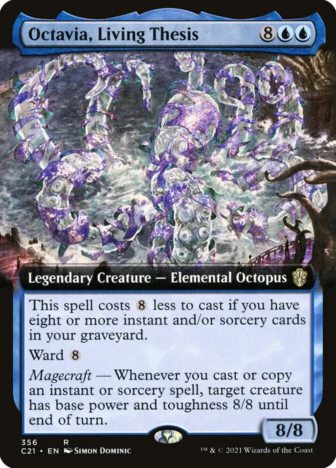 2021 Commander 2021 Octavia, Living Thesis [Extended Art] rare #356 rare card image