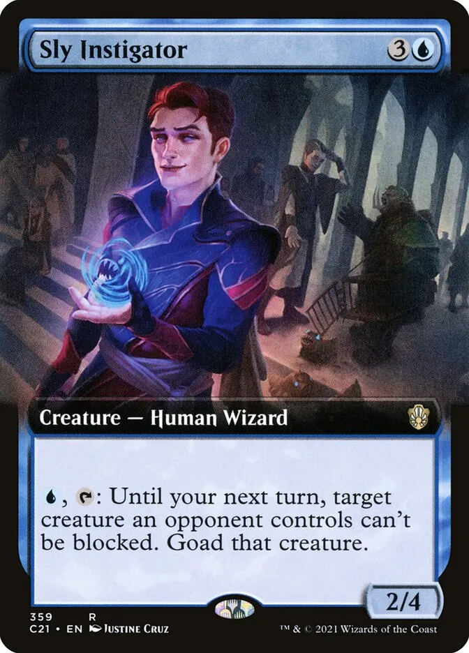 2021 Commander 2021 Sly Instigator rare #359 rare card image
