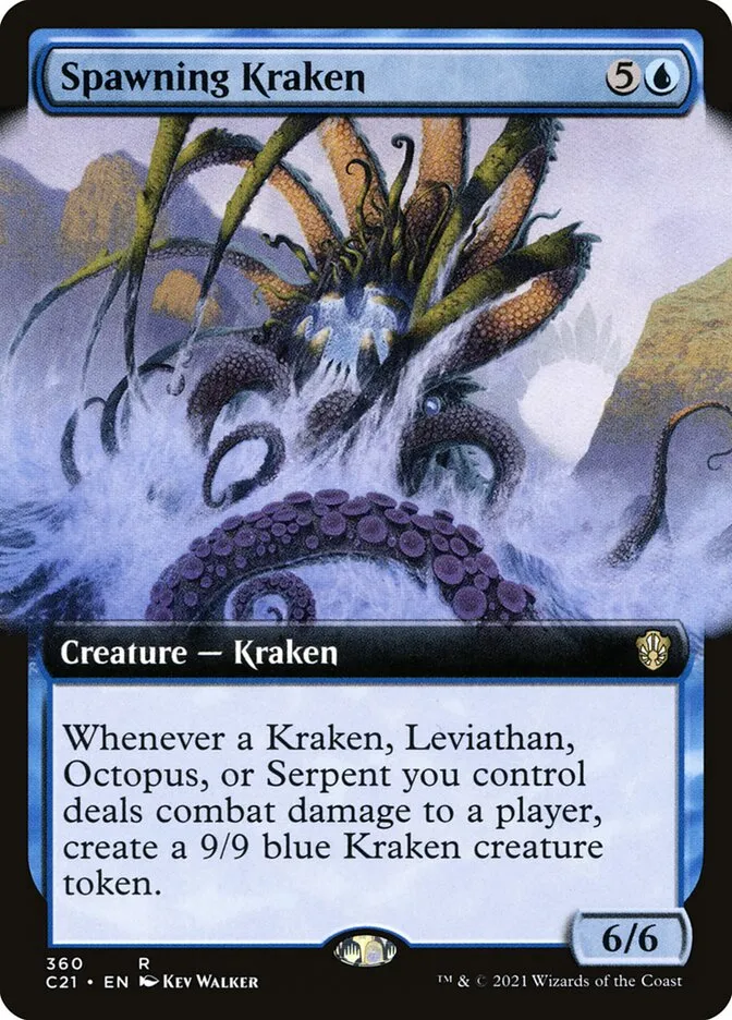 2021 Commander 2021 Spawning Kraken rare #360 rare card image