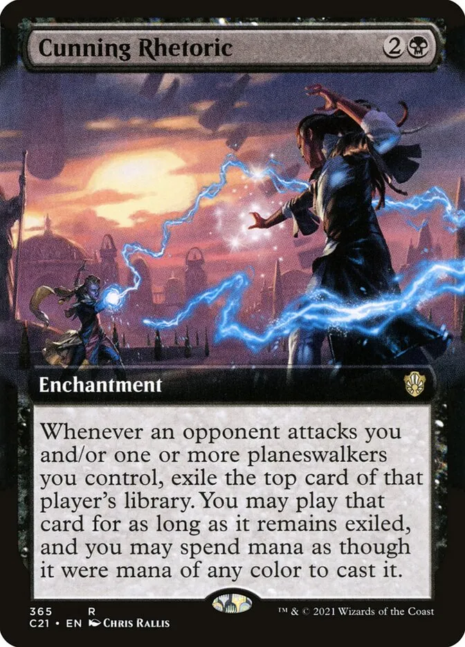 2021 Commander 2021 Cunning Rhetoric rare #365 rare card image