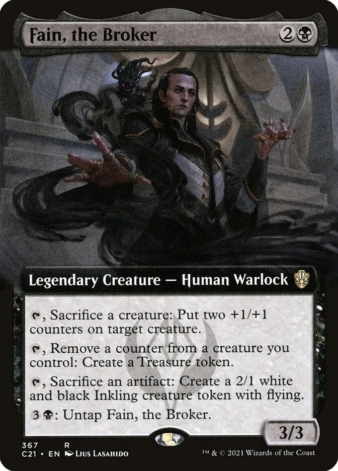 2021 Commander 2021 Fain, the Broker rare #367 rare card image