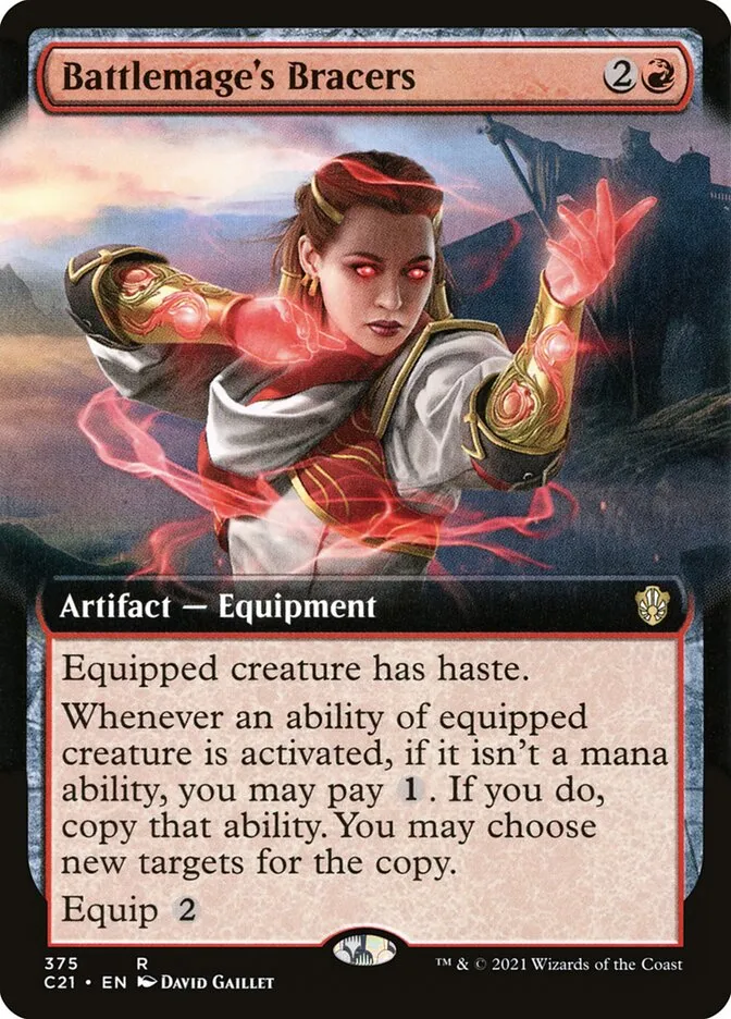 2021 Commander 2021 Battlemage's Bracers rare #375 rare card image
