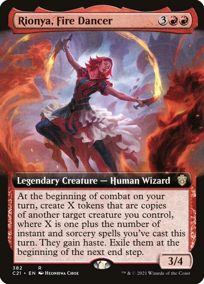 2021 Commander 2021 Rionya, Fire Dancer rare #382 rare card image
