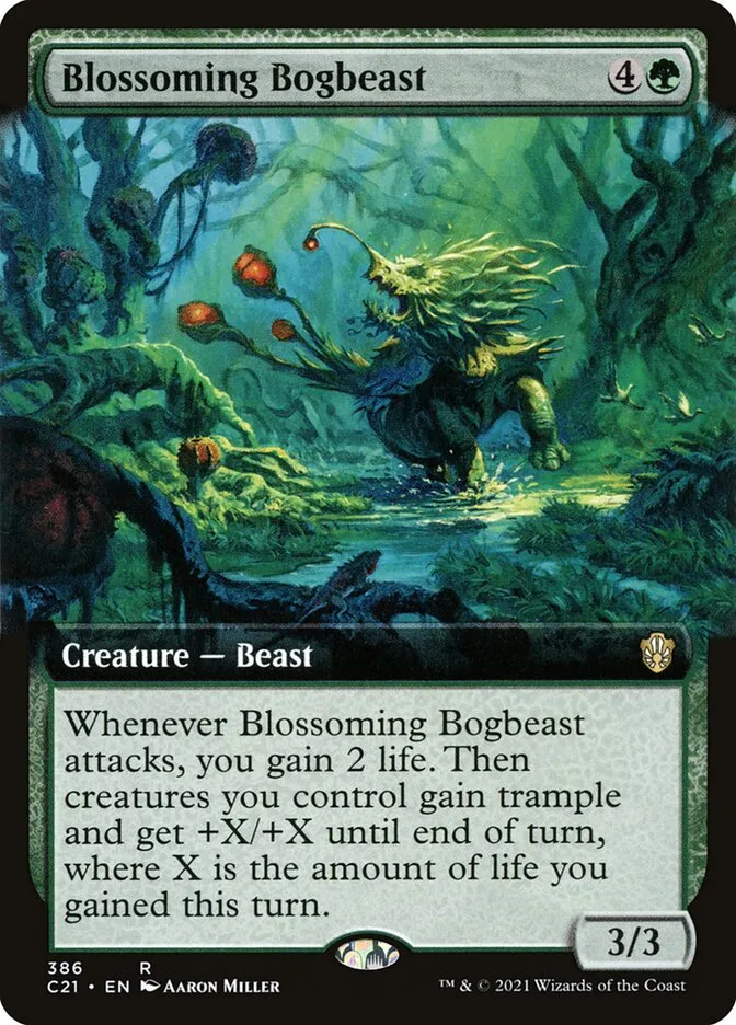 2021 Commander 2021 Blossoming Bogbeast rare #386 rare card image